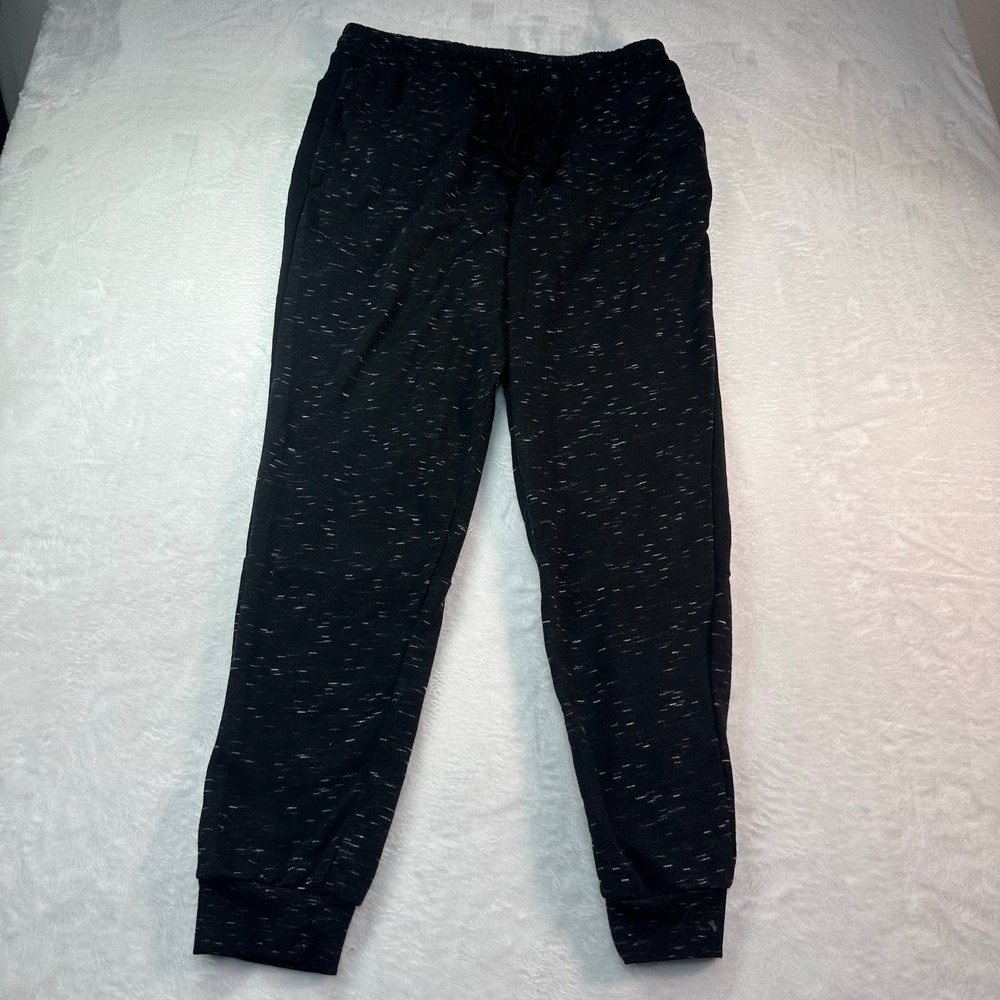 Pro‎ Player Joggers Mens Large Black Space Dye Sweatpants Drawstring Lined